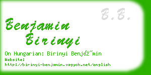 benjamin birinyi business card